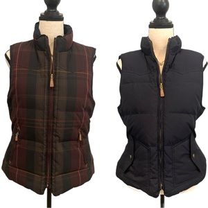 Ralph Lauren | plaid navy reversible puffer vest Sz LP